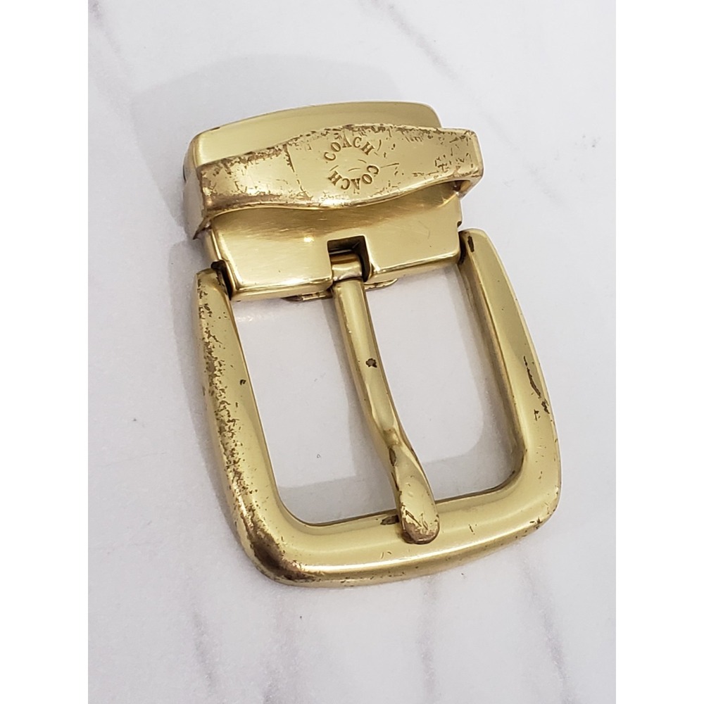 Vintage Coach Gold Brass Replacement Belt Buckle Hardware 80s